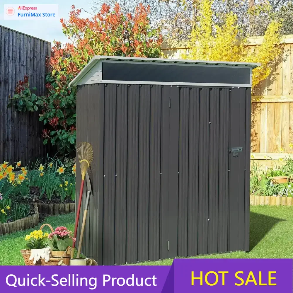 

Limited-time promotion/EventPopular6' x 3' Outdoor Metal Storage Shed with Window, Lockable Door, and Water-Resistant for Garden