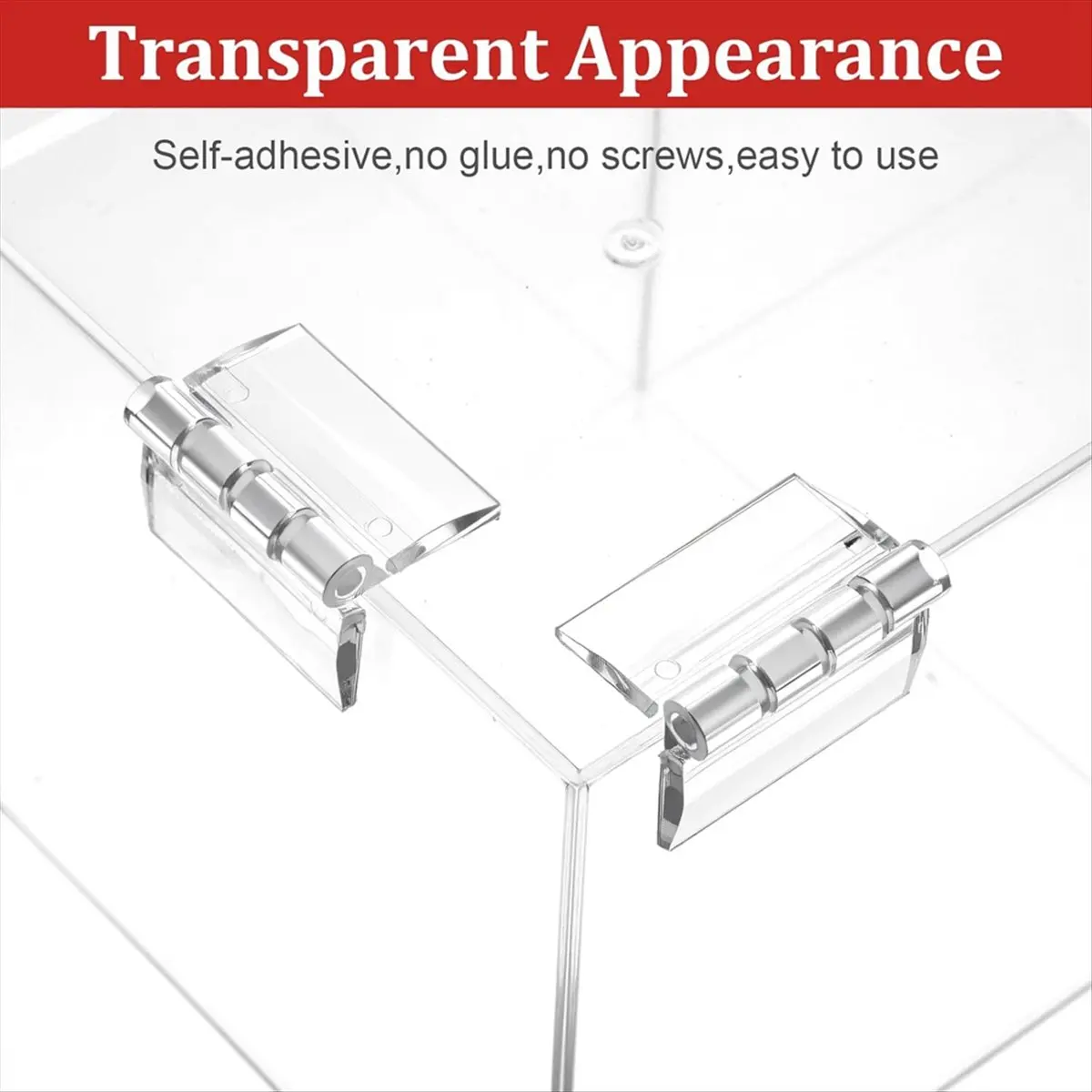 Top Sale Acrylic Hinges Kit,15Pcs Self Adhesive Buckles Set No Need to Punch Plastic DIY Piano Hinge Door Buckle for Box
