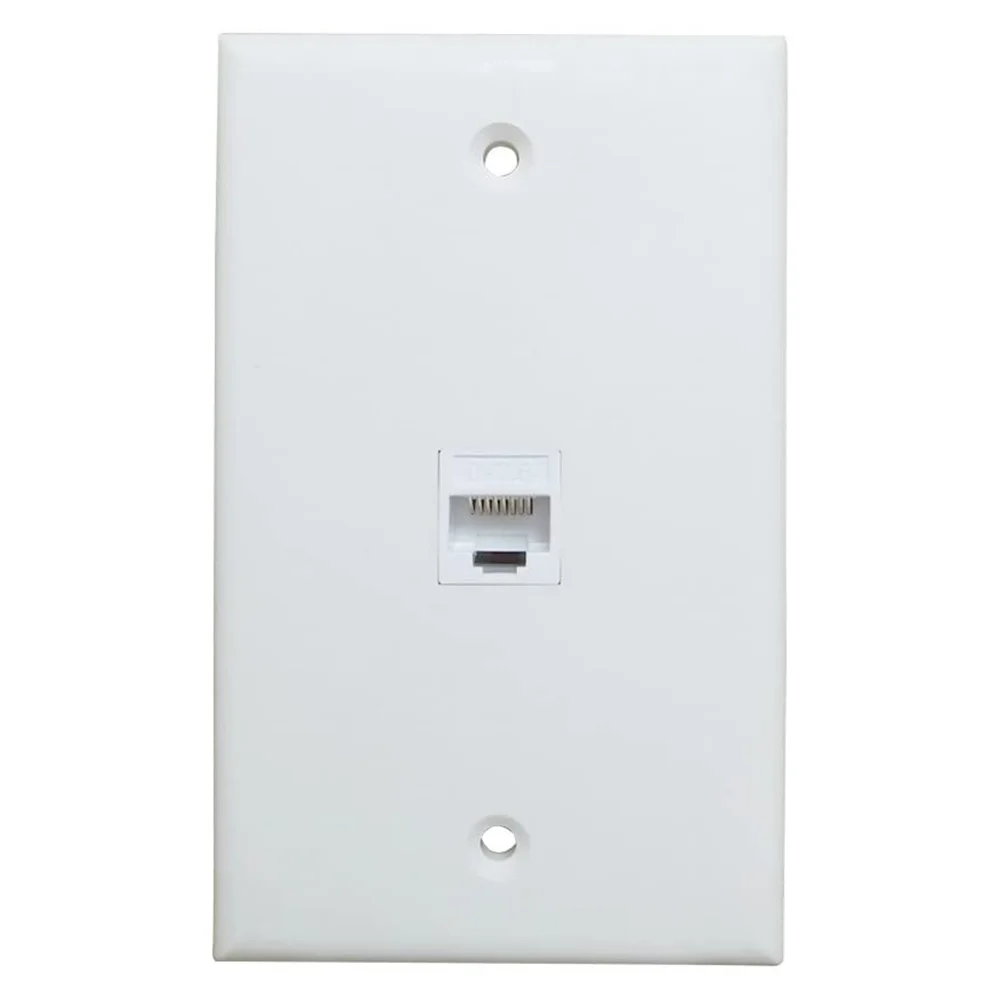 1-Pack 1-Port Ethernet Wall Plate, Keystone Jack Wall Plate with RJ45 Keystone Female to Female Inline Coupler Insert