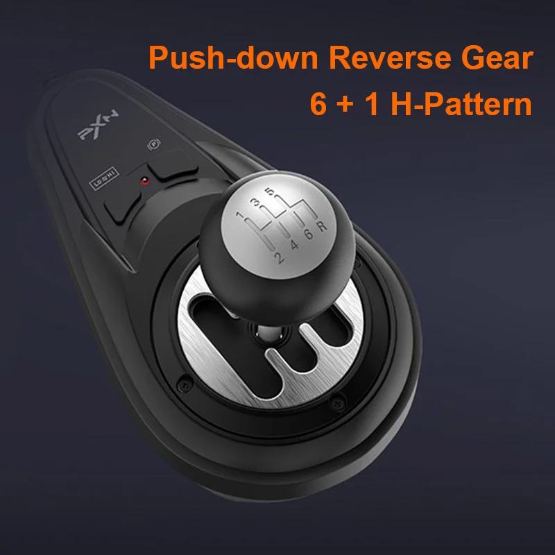 PXN A7 Driving Shifter 6+1 H-Pattern 2 Button Push-down Reverse Gear PIug-Play Multi-Interface Game Racing Steer Wheel For PC