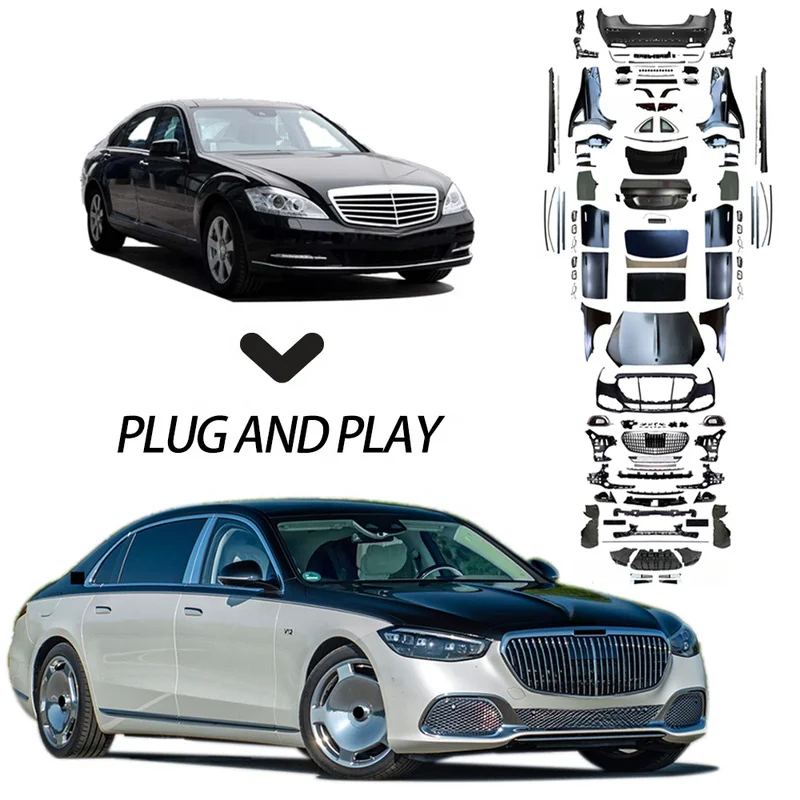 High Quality PP ABS Facelift Body Kit Fit for W221 S-Class 4MATIC Upgrade to W223 2024 Front Rear Exterior Tuning Modification