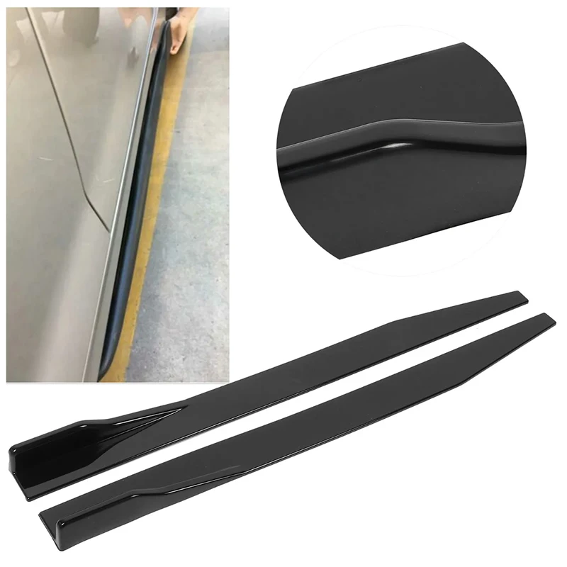 

Hot Sale Car Universal Side Skirts 1.18m Bright Black Side Wings Bumper Lip Separator Reduce Air Resistance