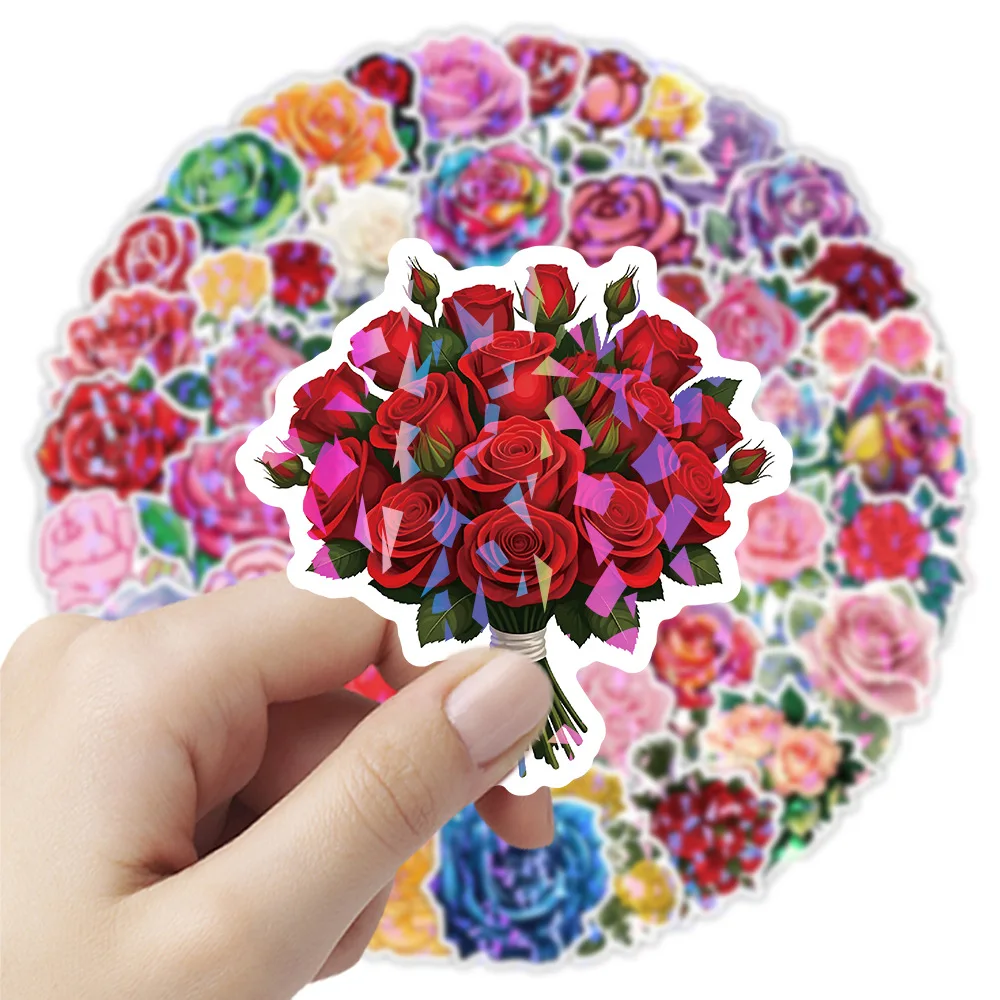 

50 шт., романтическая роза, водостойкая креативная наклейка, украшение, сделай сам, ноутбук, мобильная гитара, чашка для воды, чемодан, граффити, игрушки
