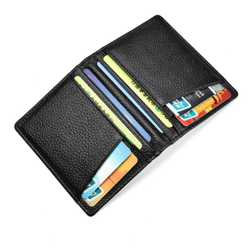 Super Slim Soft Men 100% Genuine Leather Mini Credit Card Wallet Luxury Brand ID Card Holders Purse Male Thin Small Cardholder