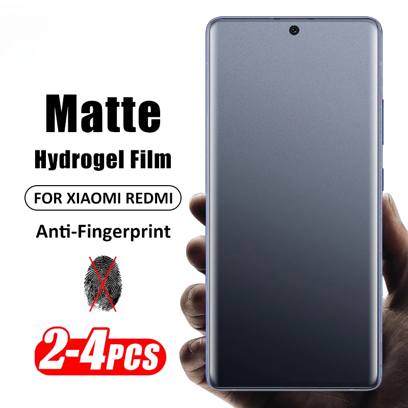 2-4Pcs Curved Matte Hydrogel Film For Redmi Note 14 13 12 Pro Plus Screen Protectors For Xiaomi Note 10Lite Anti-Glare Soft Film