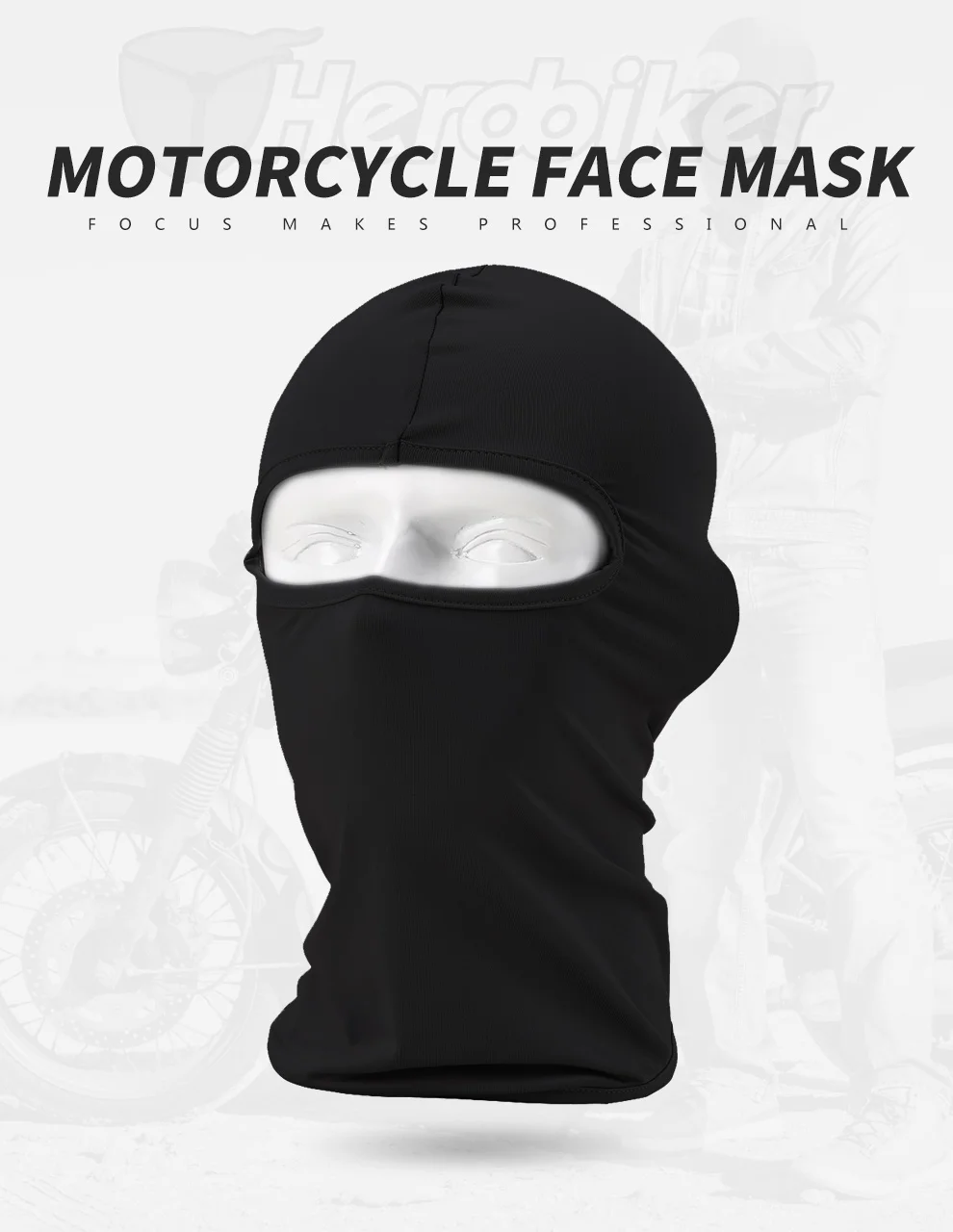 Sturmhaube, Motorrad-Gesichtsmaske, Moto-Helm, Bandana, Kapuze, Ski, Hals, Vollgesichtsmaske, winddicht, staubdicht, Gesichtsschutz, Herren-Biker-Maske – Detail 2