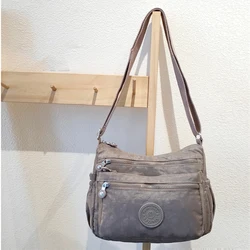 Bolsa de Ombro de Nylon Multi Camada para Mulheres, Bolsa Mensageiro Casual, Bolsas Crossbody Femininas, Bolsa de Ombro Mãe