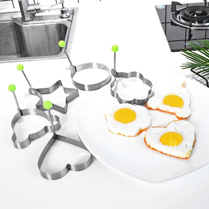 

Thickened Stainless Steel Omelet Model, Poached Egg Grinder, Love-Shaped Fried Egg Mold, Creative Ring Baking Mold