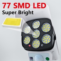 Outdoor Solar Lights With Motion Sensor Remote Controller FloodLights Wireless 77LED Fake Security Camera for Garden Decoration