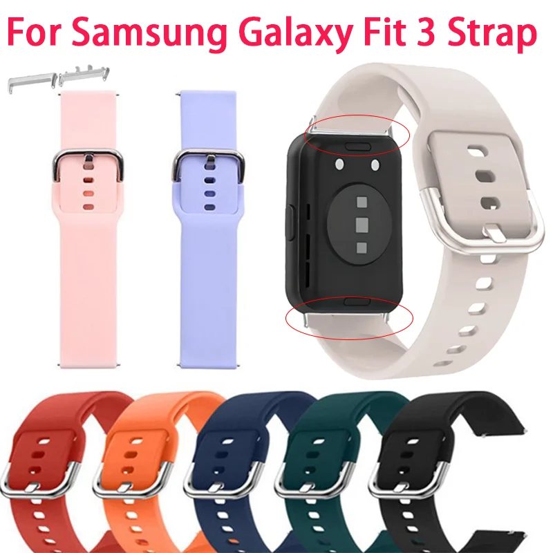 Pulseira de silicone macia para samsung galaxy fit 3, pulseira de substituição para relógio esportivo, acessórios para samsung galaxy fit3