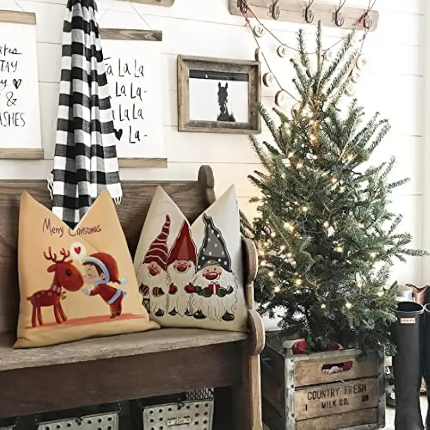 Christmas Decorative Pillowcases Living Room Sofa Decorative Cushion Covers Home Decoration couch cushion cover