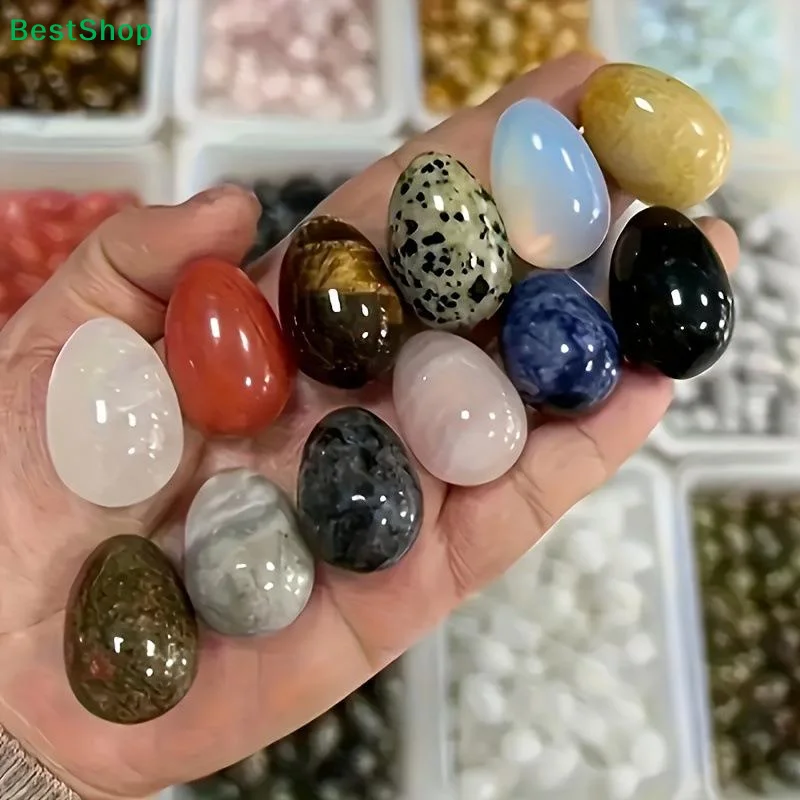 6/10PCS Egg Stones, Polished Crystal Stones, DIY Decorations, Suitable As Home Décor, Desktop Ornaments, Aquarium Decorations