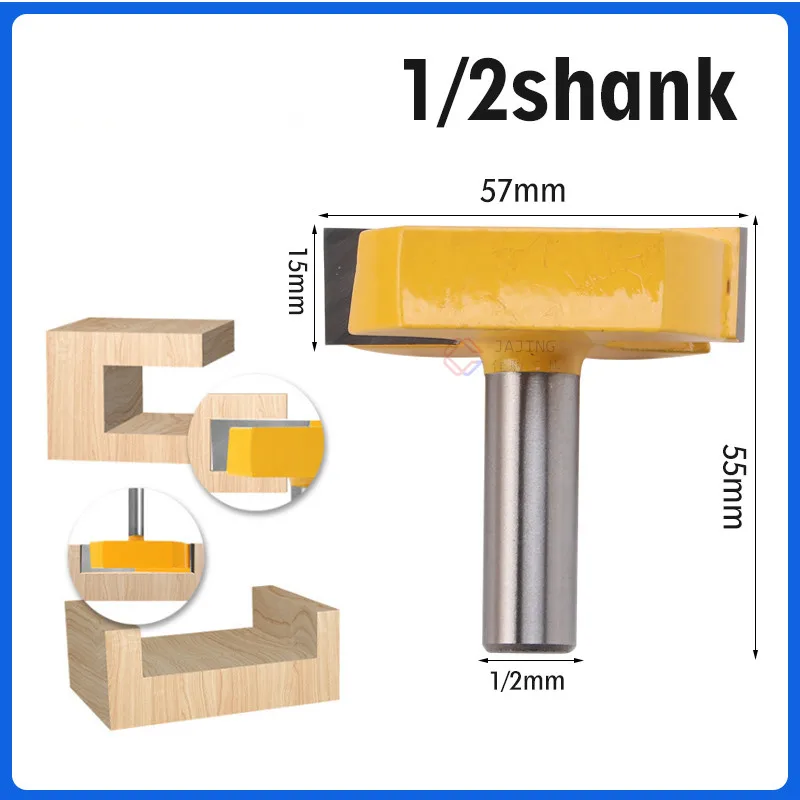 1PC Cleaning Bottom Router Bits with 8mm Shank,2-3/16 Cutting Diameter for Wood Surface Planing Router Bit