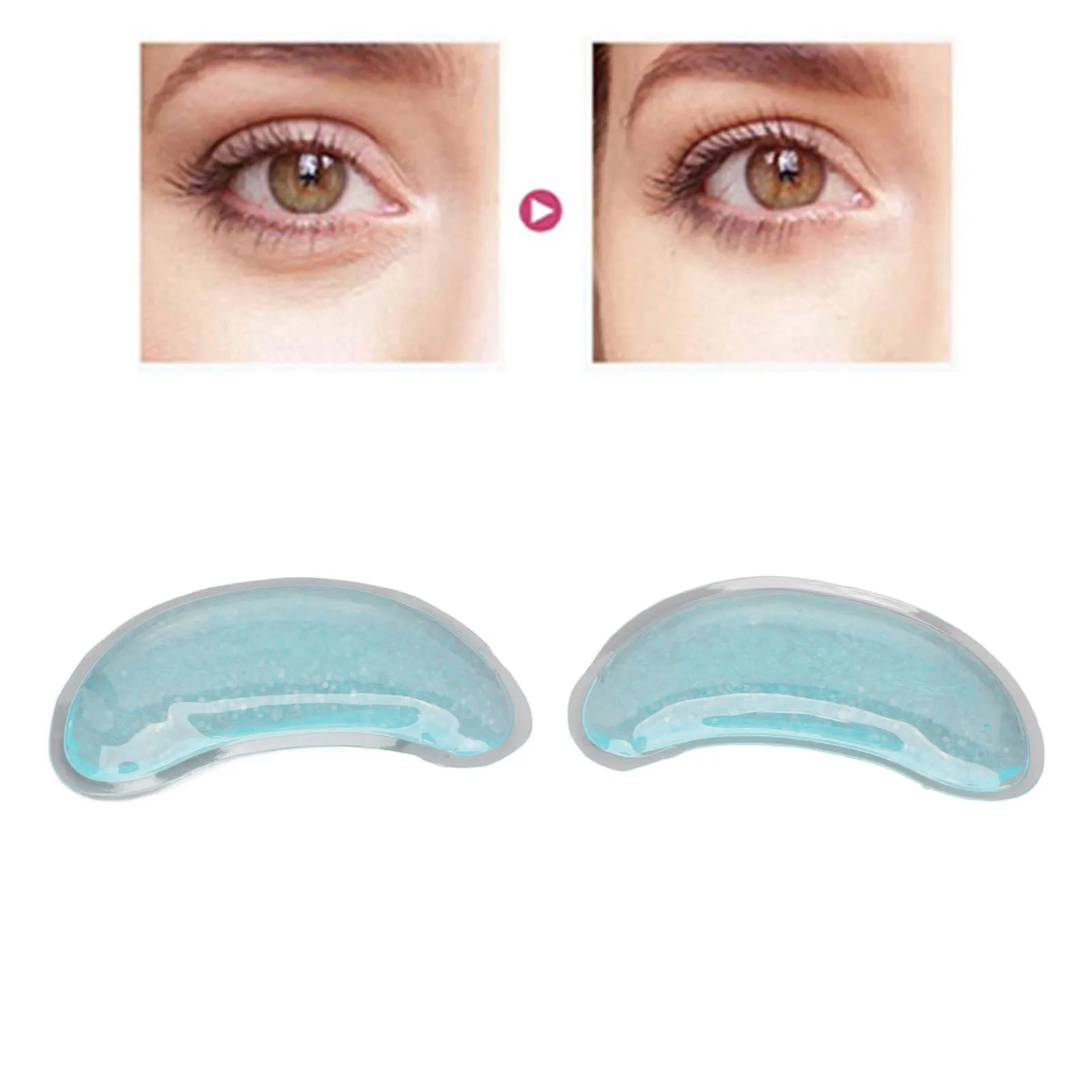 Reusable Ice Gel Eye Pack 1 Pair Cooling Hot Cold Compress Gel Eye Pad for Eye Strain Swelling Dark Circle