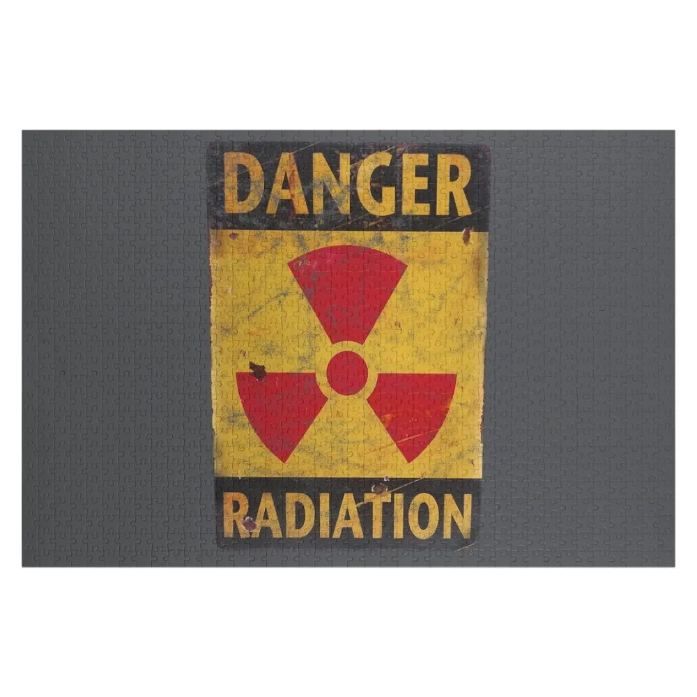 Danger Radiation Warning sign (distressed design) Jigsaw Puzzle Custom Photo Custom Child Custom Customized Photo Puzzle