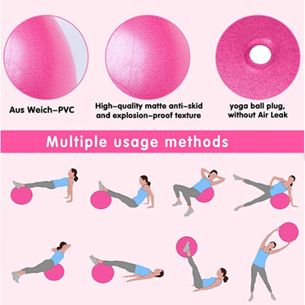 25cm Pilates Yoga Ball Explosion-proof Indoor Balance Exercise Gym Ball Fitness Equipment For Yoga Pilates Ballet