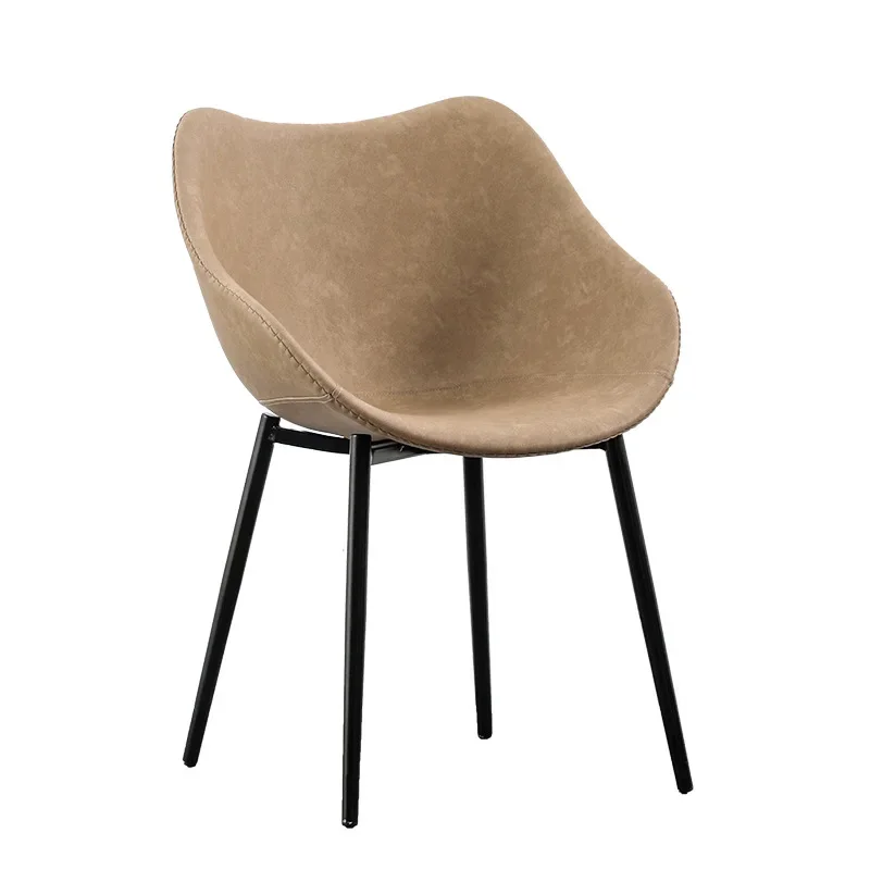 

Nordic backrest chair Internet celebrity light luxury dining chair Home retro leather chair Simple negotiation desk