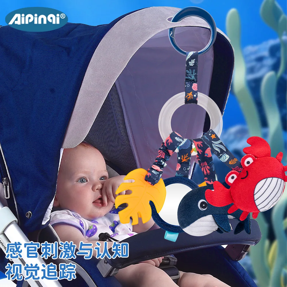 Gomma da dentizione masticabile, appendiabiti per animali marini, appendiabiti per carrozzina, appendiabiti morbido e carino, giocattolo lenitivo