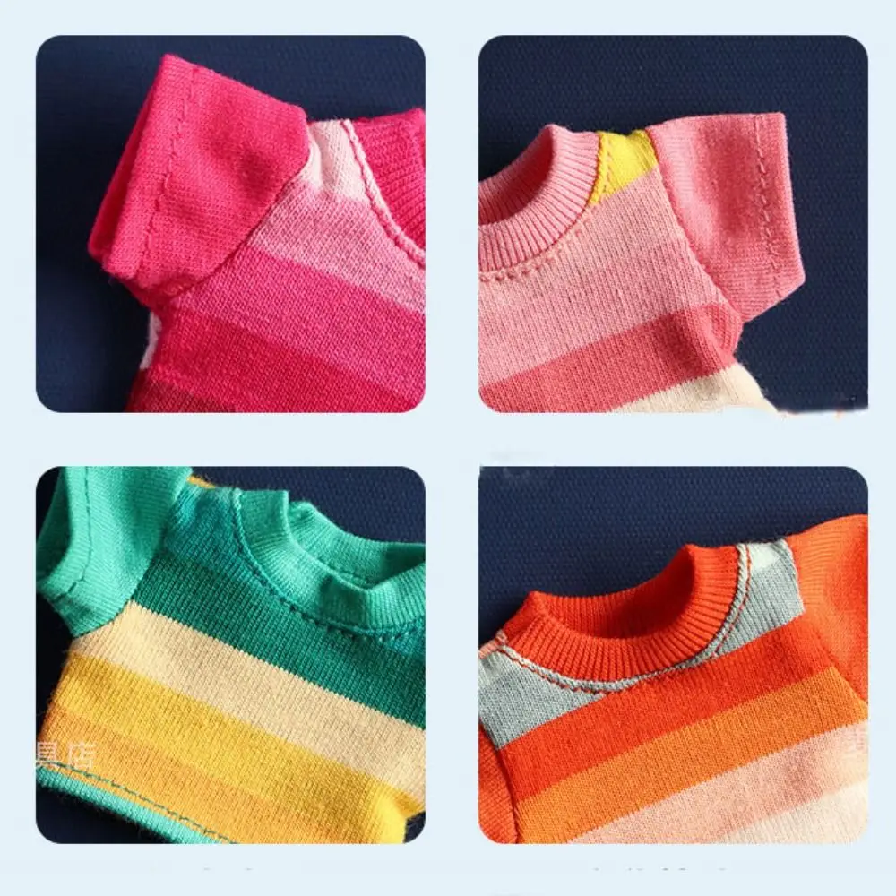 Camiseta informal para muñeca, accesorios DIY de estilo a la moda, ropa elástica para muñeca, 5 colores para muñecos de peluche de algodón de 10cm