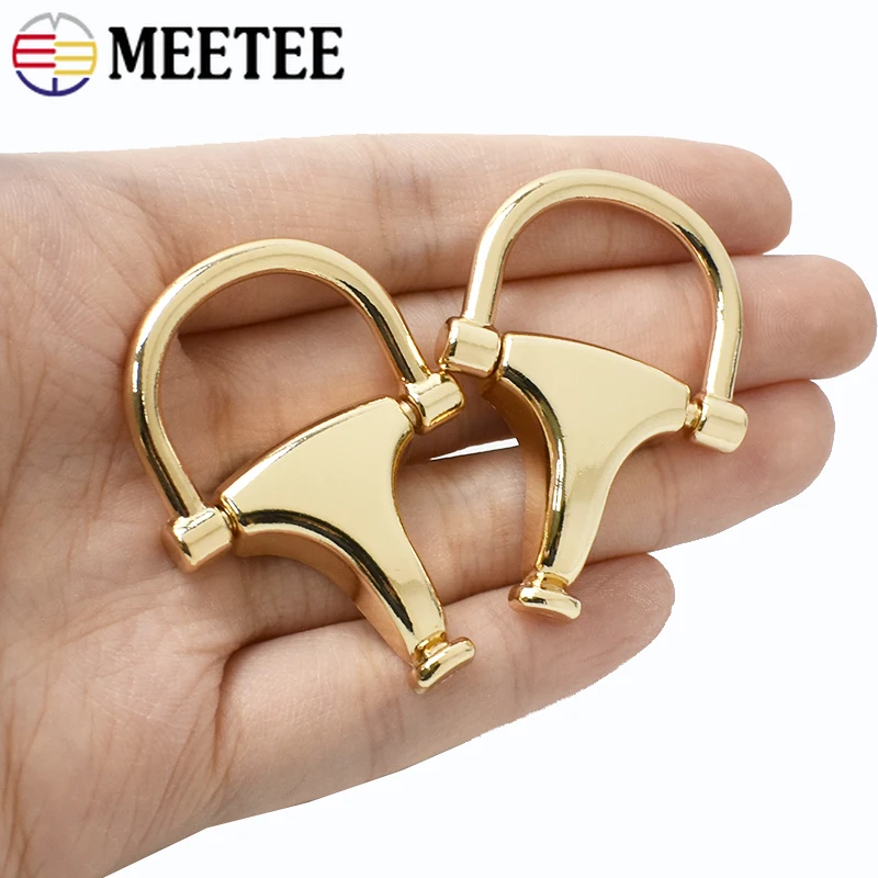 Meetee 2/4pcs Bag Side Clip Ring Buckle Metal Hanging Pendant Clasp Screw Handle Chain Hook Buckles DIY Hardware Accessories