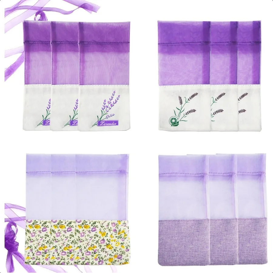 

Sachet Empty Bags Linen Fabric Bags Organza Gauze Bags for Lavender Spice and Herbs