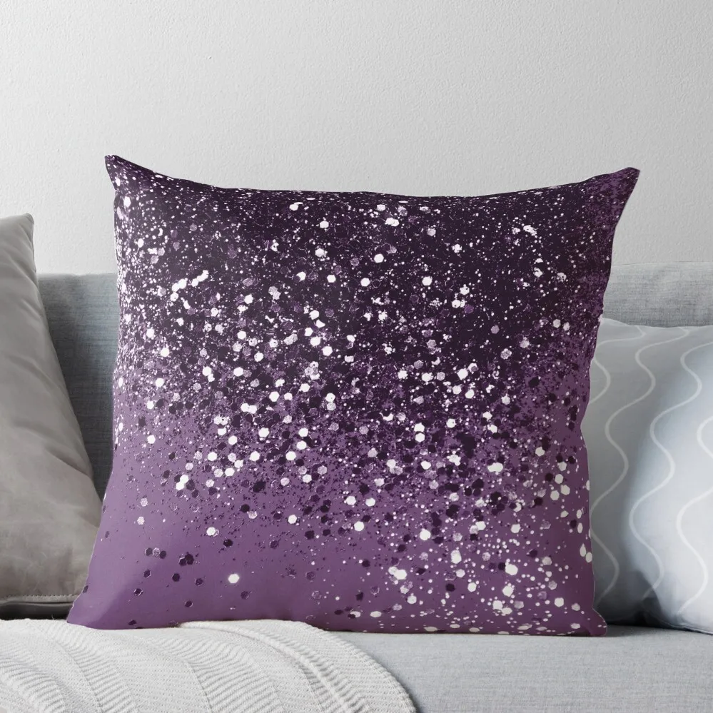 PURPLE Glitter Dream #1 (Faux Glitter) #shiny #decor #art Throw Pillow Christmas Covers Pillow Cover Sofa Cushions Covers