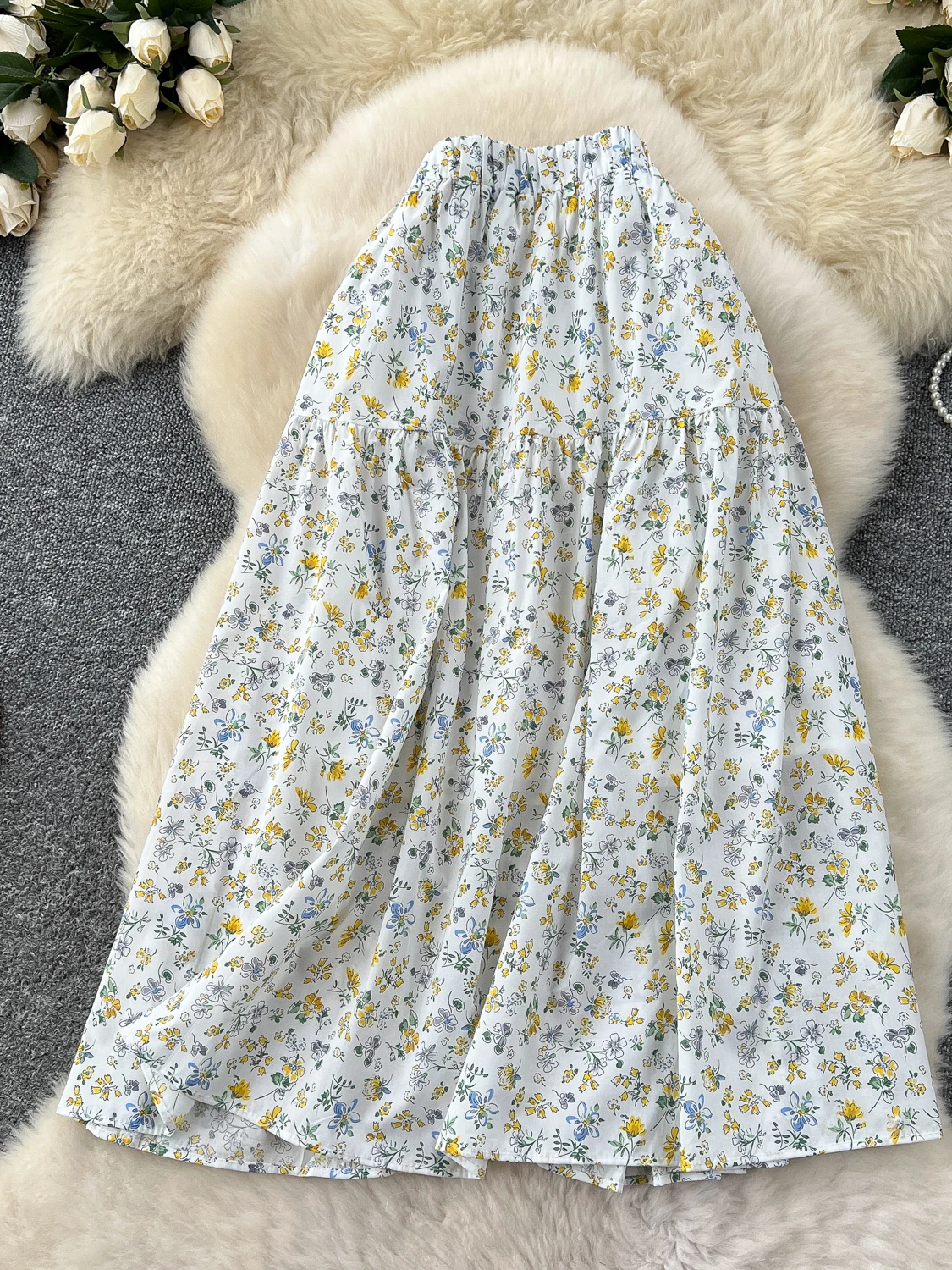 Morigirl spódnice lato 2025 japońska moda w stylu Vintage spódnica trapezowa w stylu etnicznym cały mecz Harajuku spódnica z kwiatowym nadrukiem kobiet