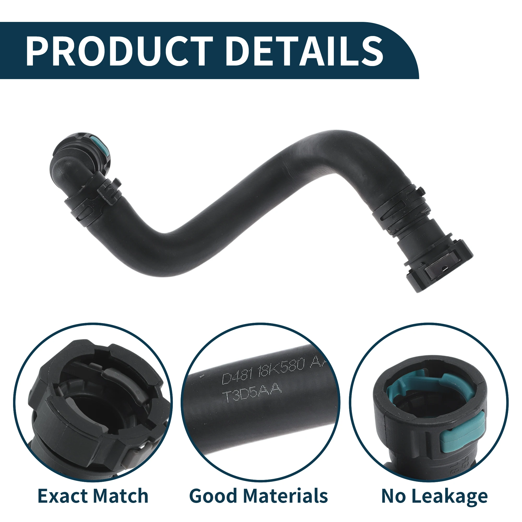 

UXCELL Шланг радиатора Шланг нагревателя Выпускной шланг радиатора No D4B118K580AA для Ford EcoSport 2016, резиновая выходная труба теплого воздуха