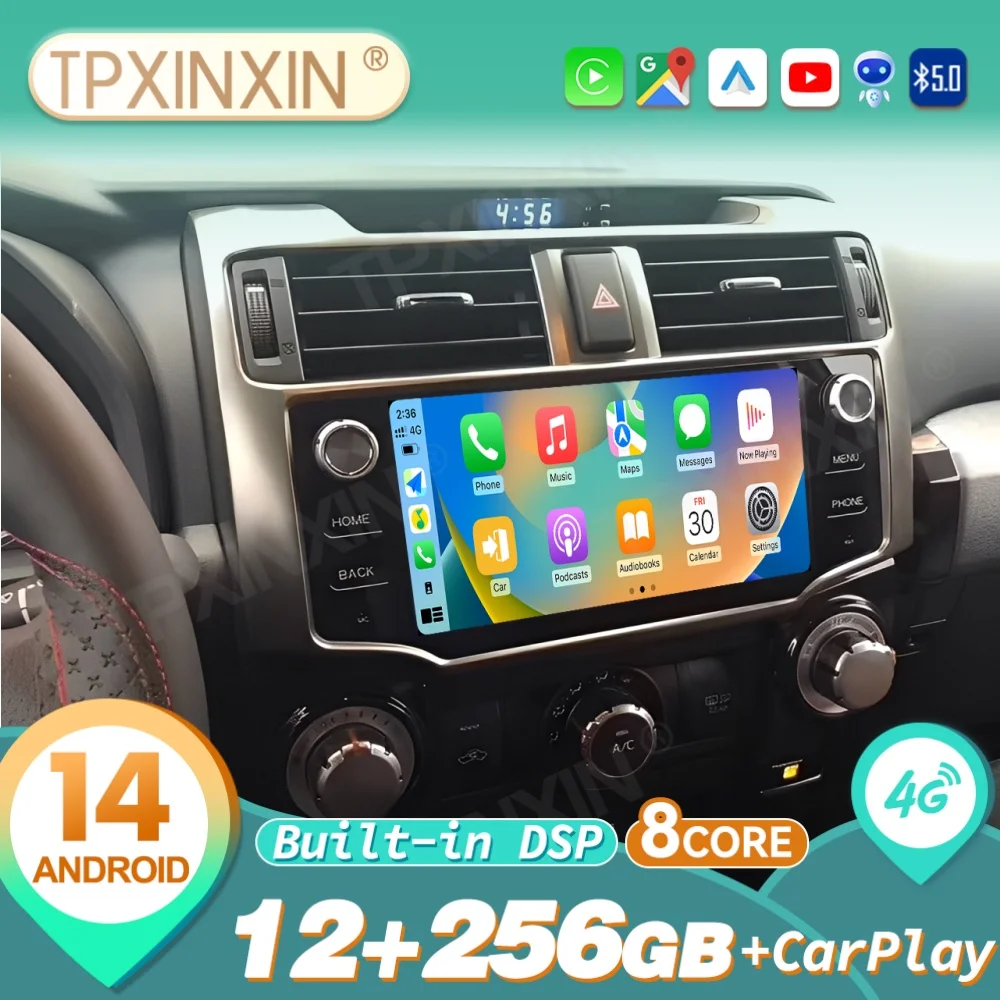 

For Toyota 4Runner 2010~2021 Android Auto Carplay Car Radio Stereo Automotive Multimedia Player GPS Navigation DSP Head Unit