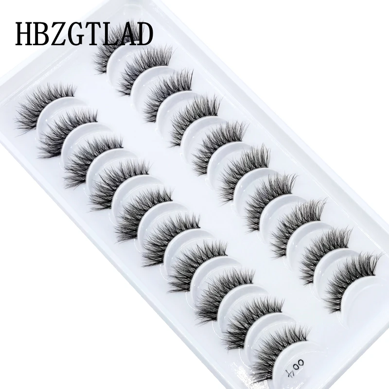 New 10pairs half/full eye Mink Eyelashes Clear Band Eye Lashes Natural Long Invisible Band False Eyelashes Handmade Upper Lashes