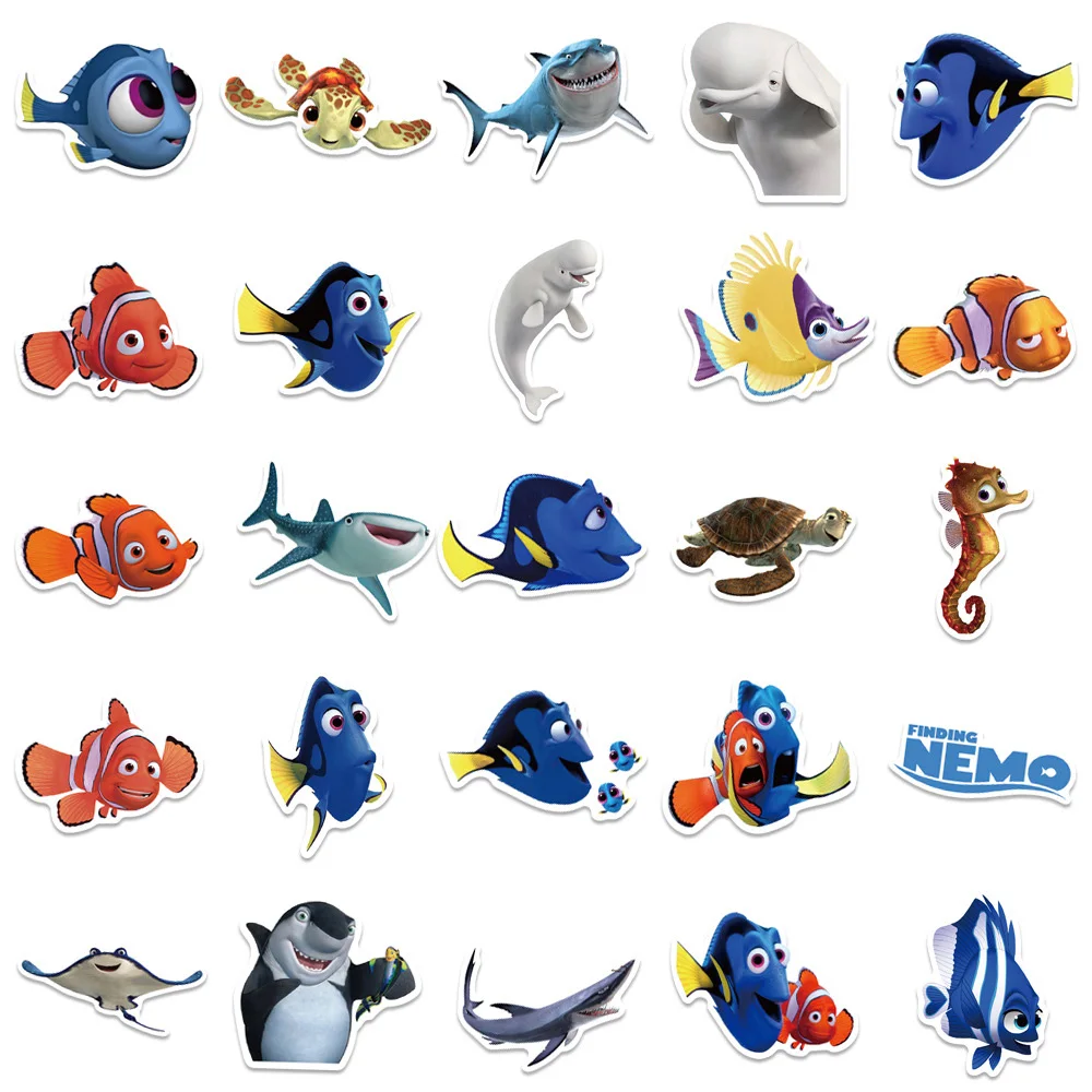 10/30/50pcs Disney Movie Finding Nemo Stickers Kawaii Cartoon Sticker Decals for Laptop Notebook Car Waterproof Kid Toy Gift