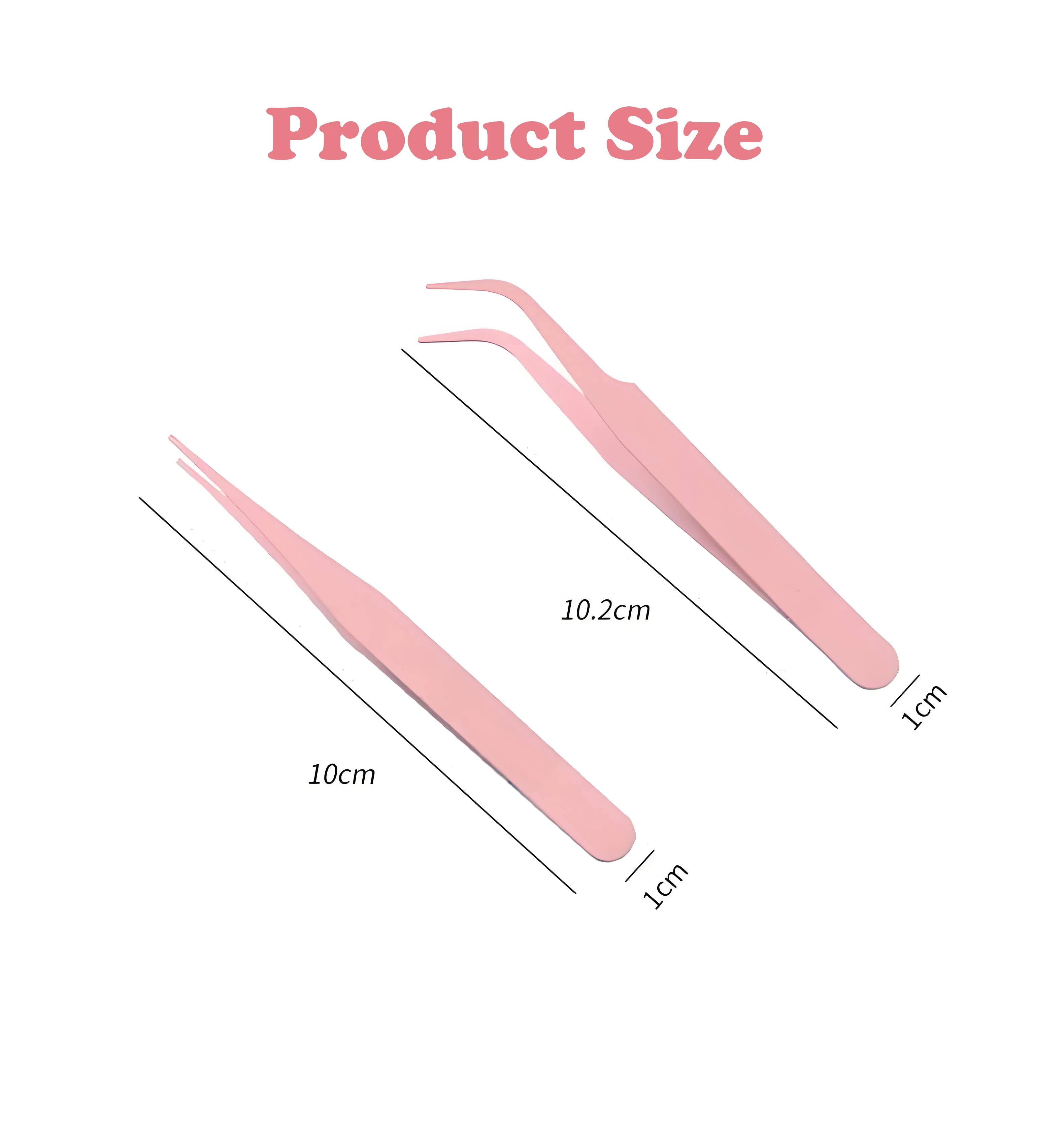 2PCS Macaron Tweezer Set Straight Bent Pointed Stainless Steel Clips Suitable for DIY Scrapbooking Stickers Eyelash Extension