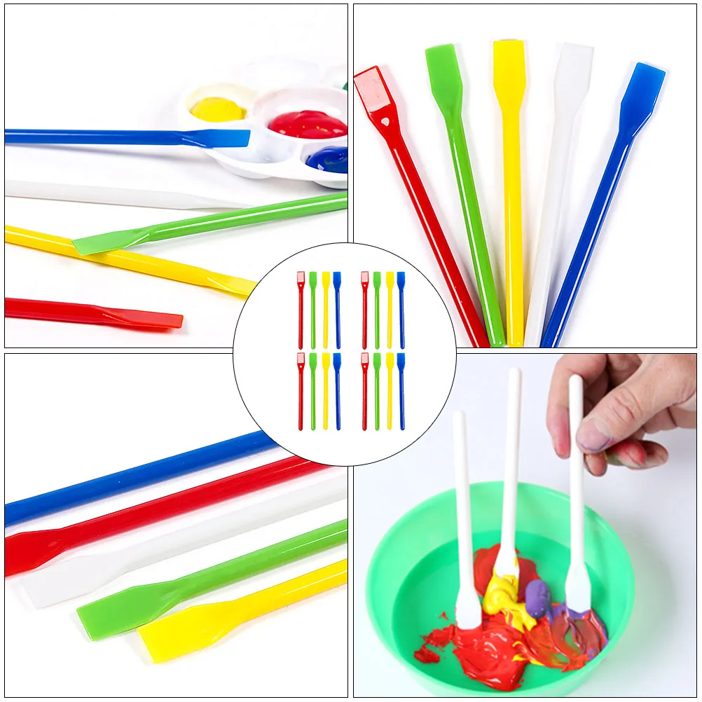 

16pcs Plastic Mixing Rods Stir Sticks Reusable Craft Tools for Paint Design Professional Learner Classroom