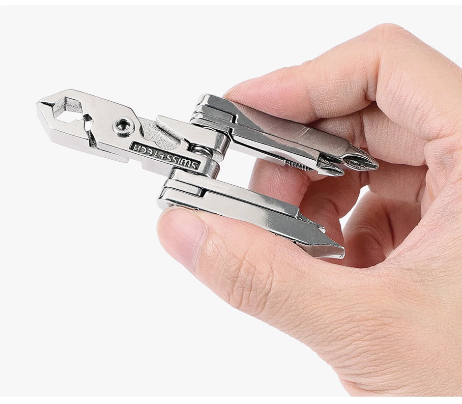 SWISS TECH 19-in-1 Mini-Klappzange, tragbares EDC-Multifunktionswerkzeug, Taschenschraubendreher, Fahrrad-Werkzeugsatz, Outdoor-Wanderausrüstung – Detail 12
