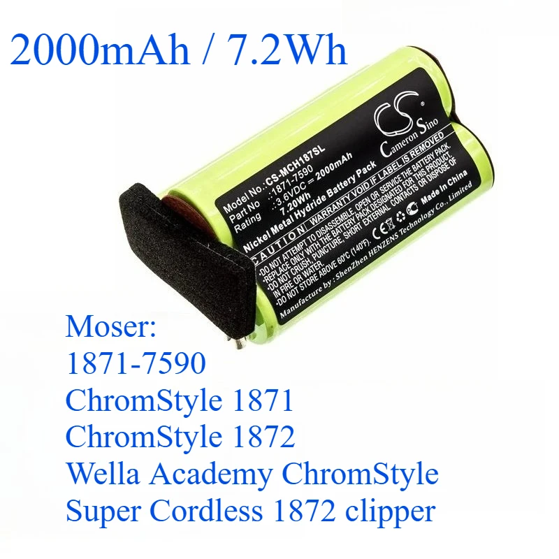 Battery For Moser 1871 Chromstyle Clipper