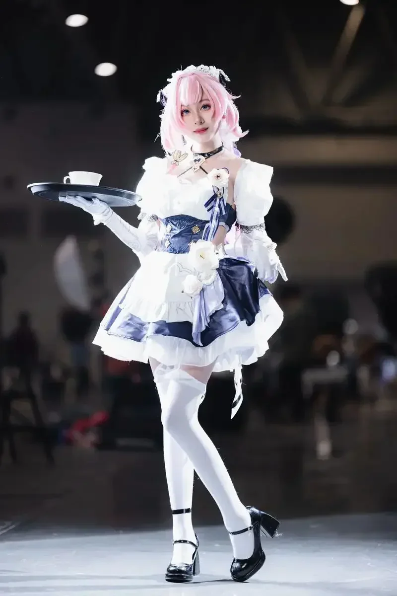 

Honkai Impact 3 Elysia Maid Cosplay Costume Halloween Full Set with Props Game Character Outfit In Stock 2026