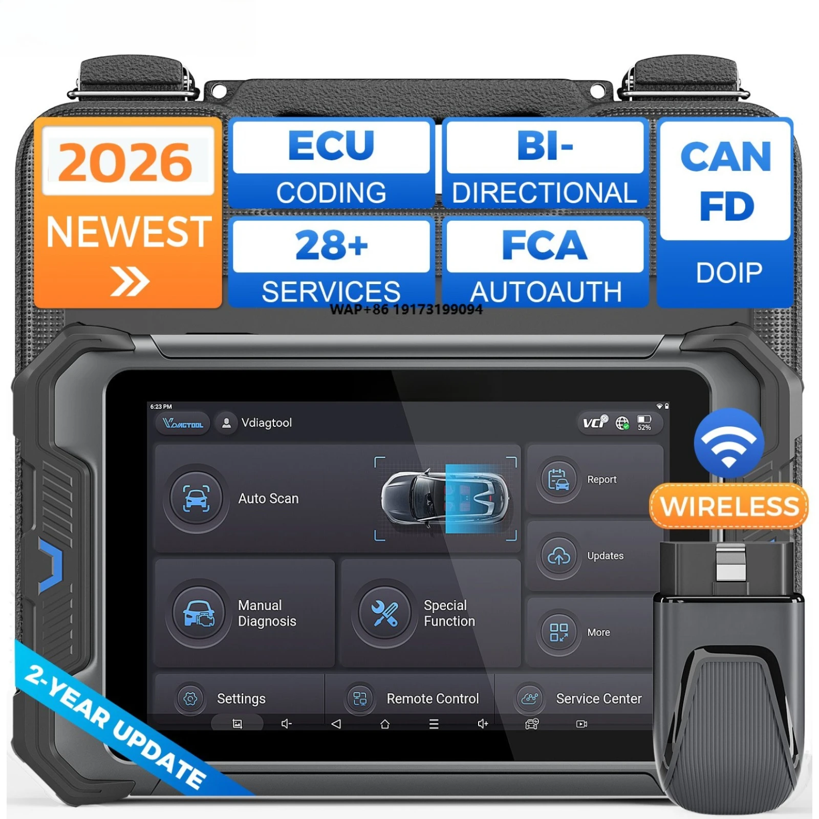 

VD80BT Lite OBD2 Scanner Universal Diagnostic Tool with 2 Years Warranty All Systems Diagnosis 2GB+64GB Memory