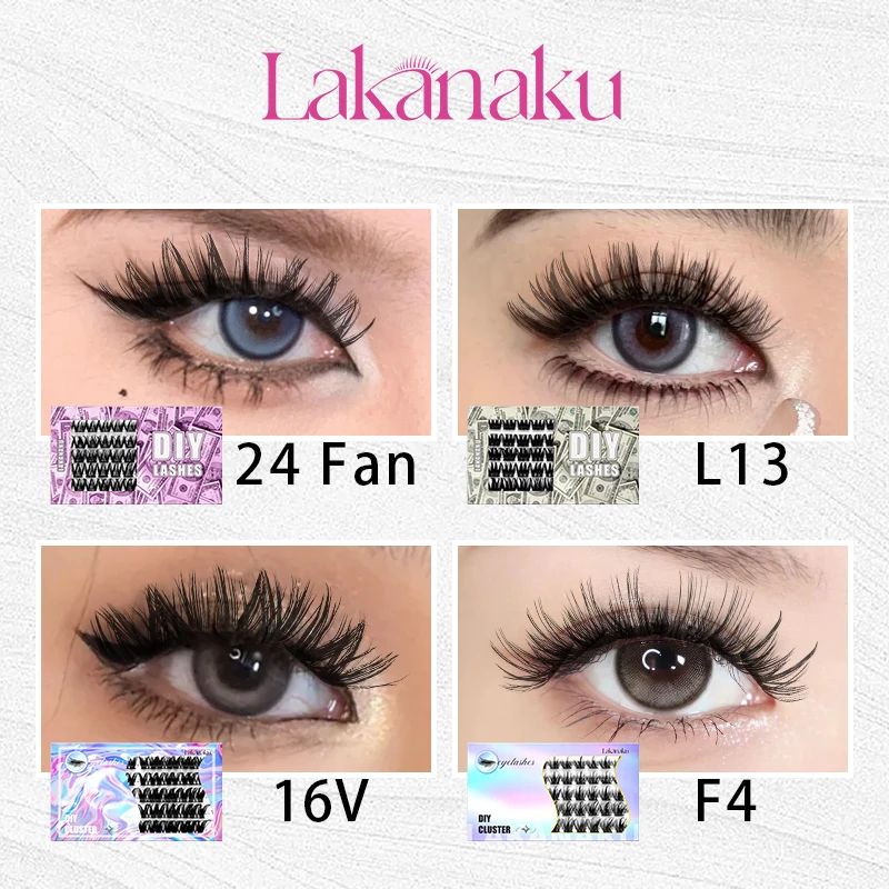 LAKANAKU Cluster Wimperextensions Mega Volume Wimpers Pluizige Wimpers DIY