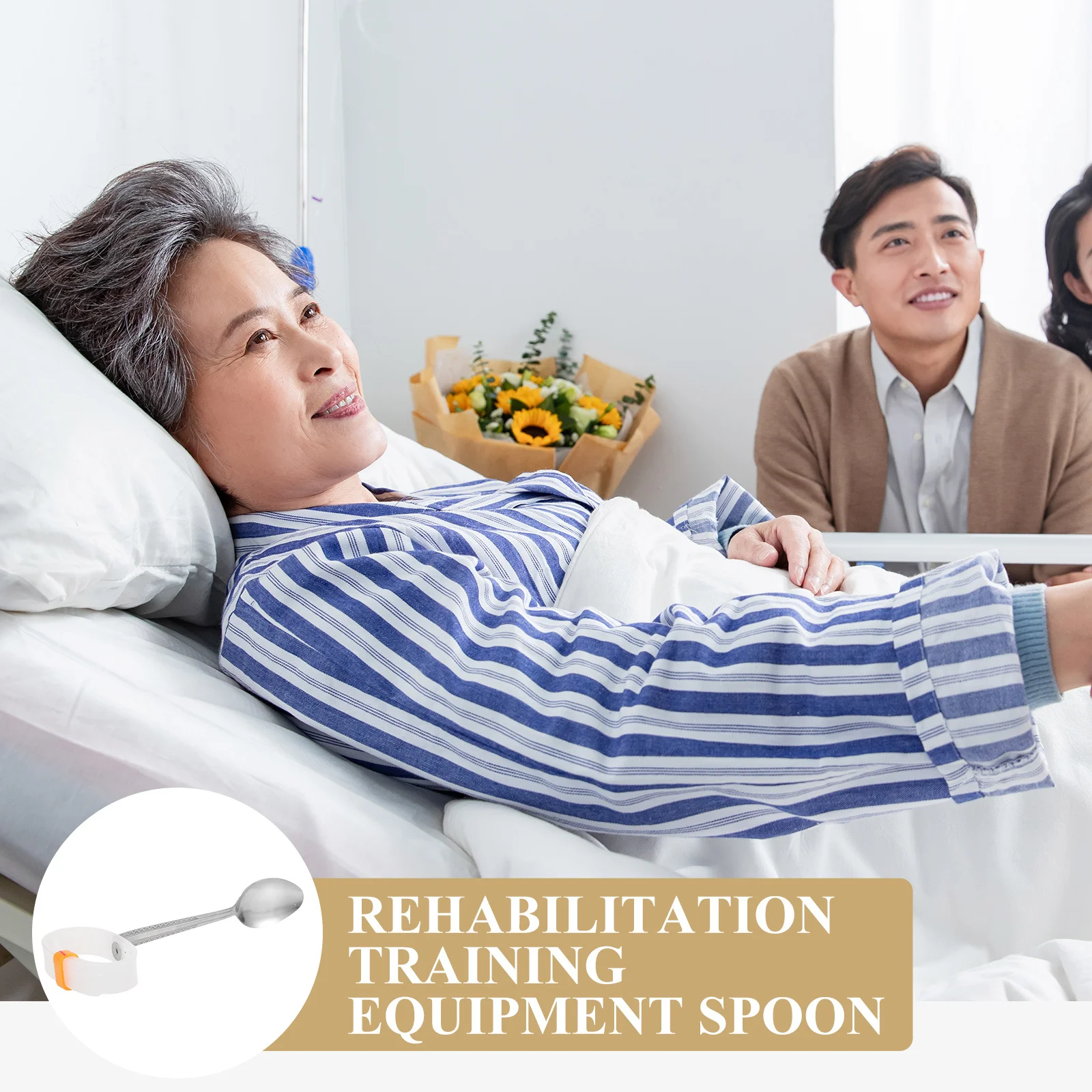 

Adaptive Spoon Stainless Steel Plastic Non-Slip Lightweight For Elderly Disabled Parkinson Patients Portable Eating Utensil