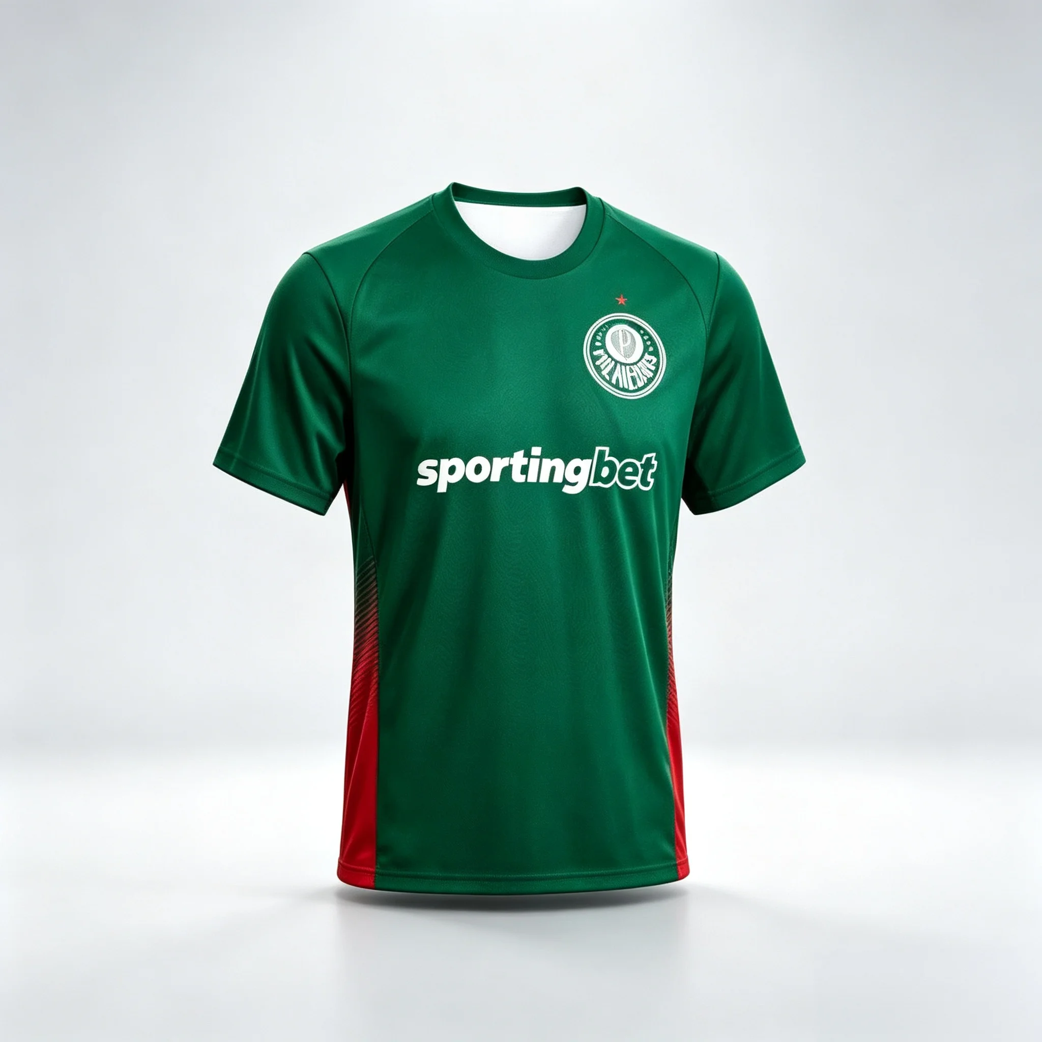 Weißes Fußballtrikot für Herren mit roten Seitenstreifen, Sportingbet-Print, schnelltrocknendes Fußballshirt, Fan-Version, passende Familienkleidung. – Detail 6