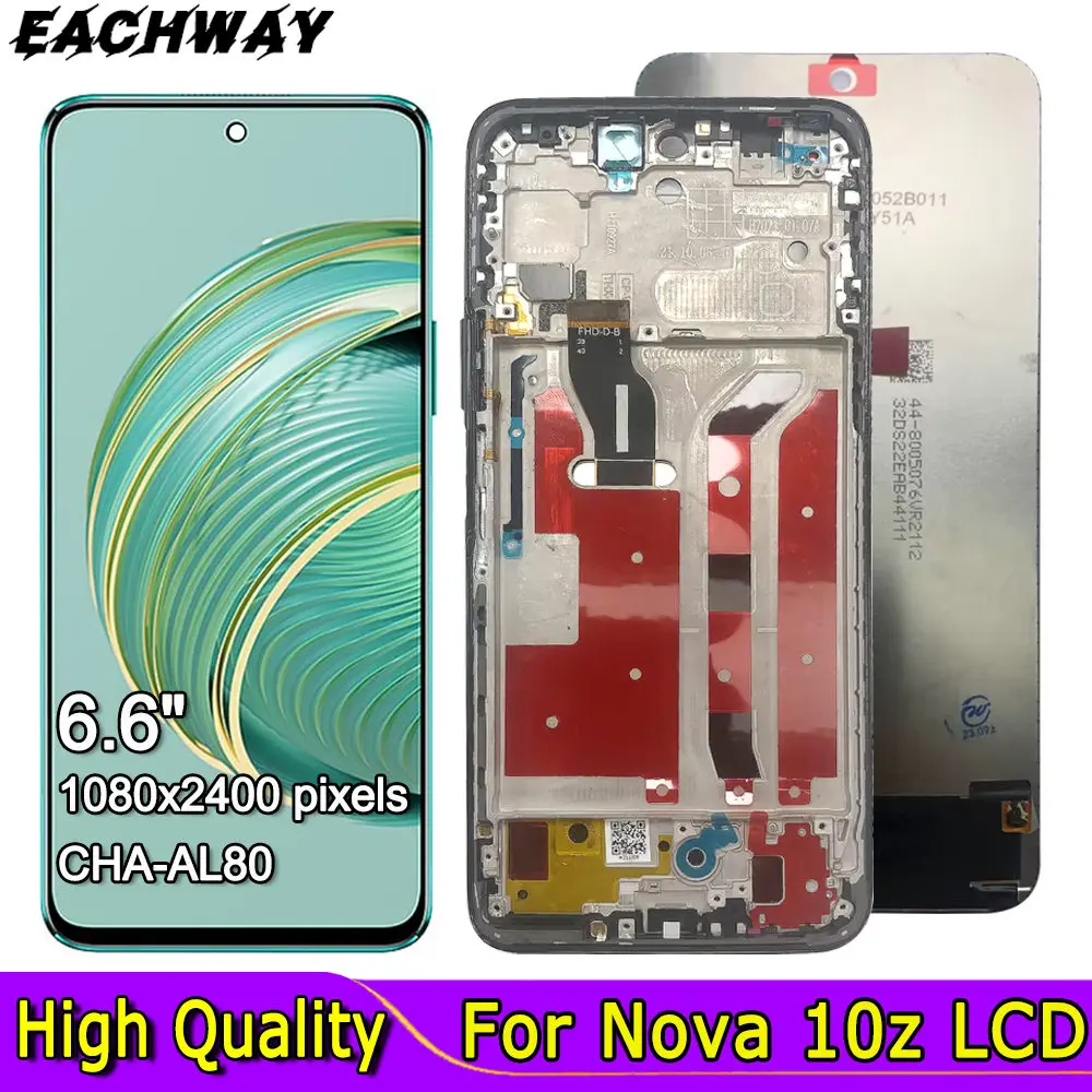 

For Huawei Nova 10z LCD Display Touch Screen Digiziter Assembly Replacement Parts For Nova 10z LCD CHA-AL80 Screen With Frame