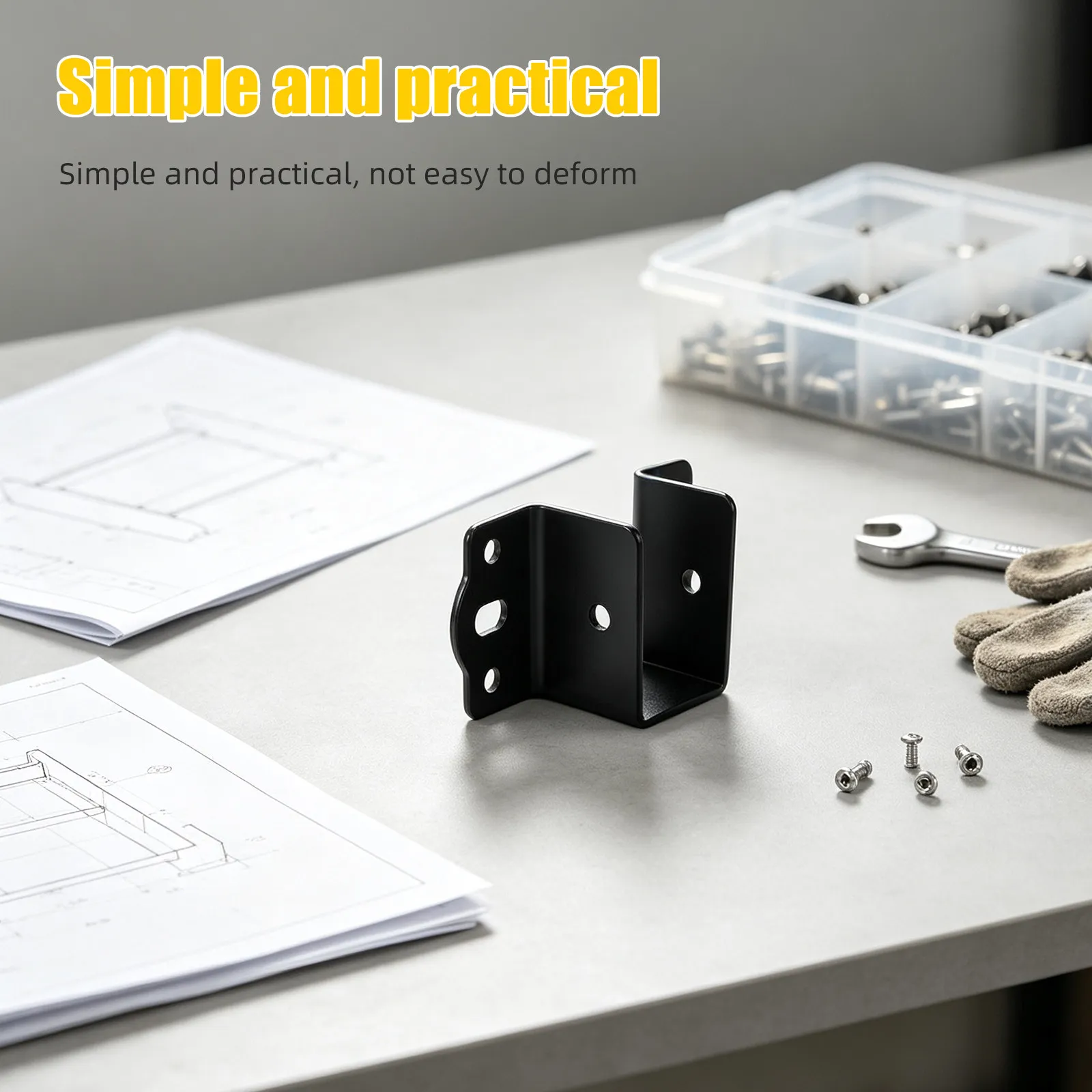 4Pcs Bed Frame Joint Brackets Metal U Shape Rail Brackets Heavy Duty Bed Rail Support for Double Beds Thick Mattresses