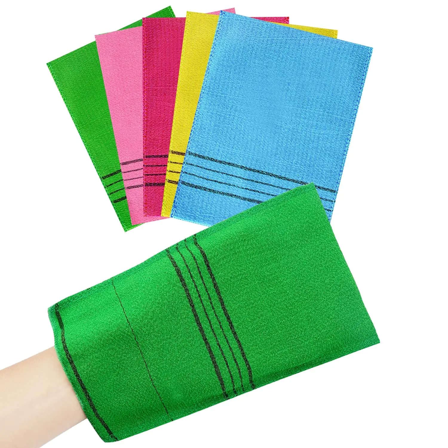 1pcs Exfoliating Washcloth, Korean Exfoliating Mitt, Colorful Exfoliating Cloth, Large Size Exfoliating Body Scrubber