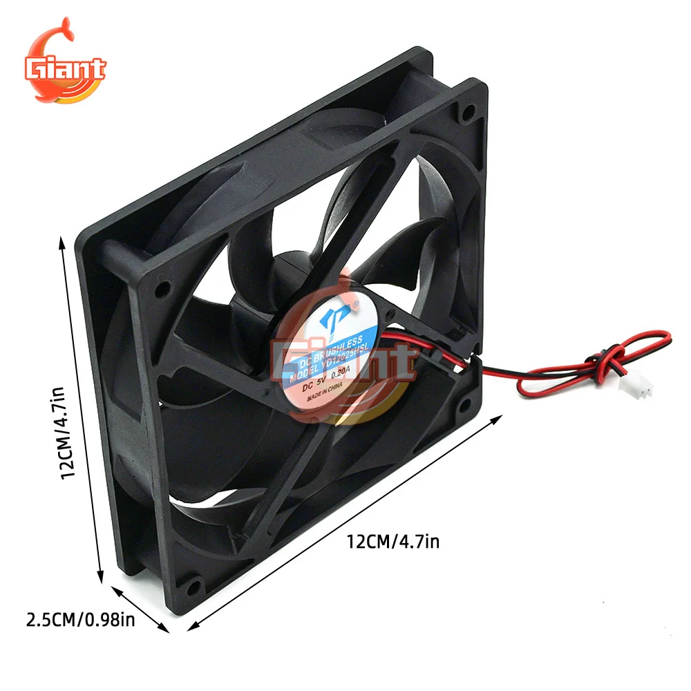 5V 12V 24V 120mm 12025 Ball Cooling Fan 120x120x25mm PWM 2PIN DC Cooler Fan for PC Computer Case