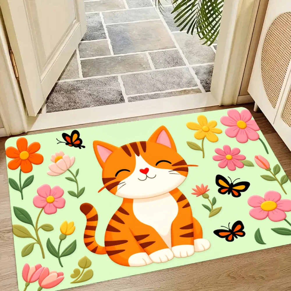 Keep Door Closed Doormat Cats Escape Funny Pet Non Slip Indoor Outdoor Entrance Rug Cat Lover Home Decor Trendy Gift For Her