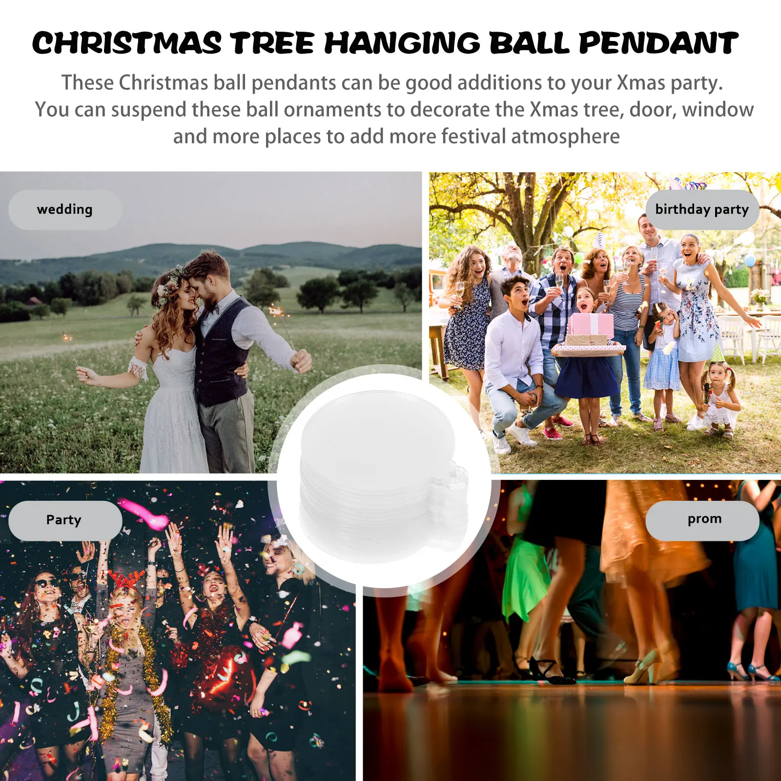 

20Pcs Acrylic Xmas Ornaments DIY Christmas Tree Pendants Hanging Decorations Transparent Wall Door Window Fireplace Party