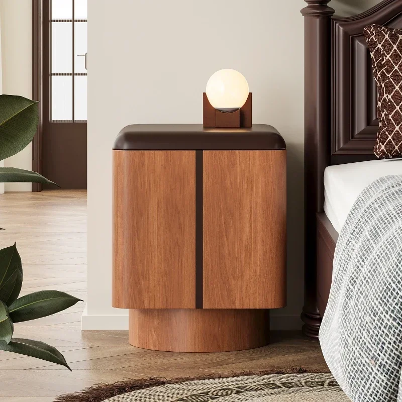 

Retro modular chocolate bedside table warm bedside cabinet storage cabinet sofa combination side cabinet