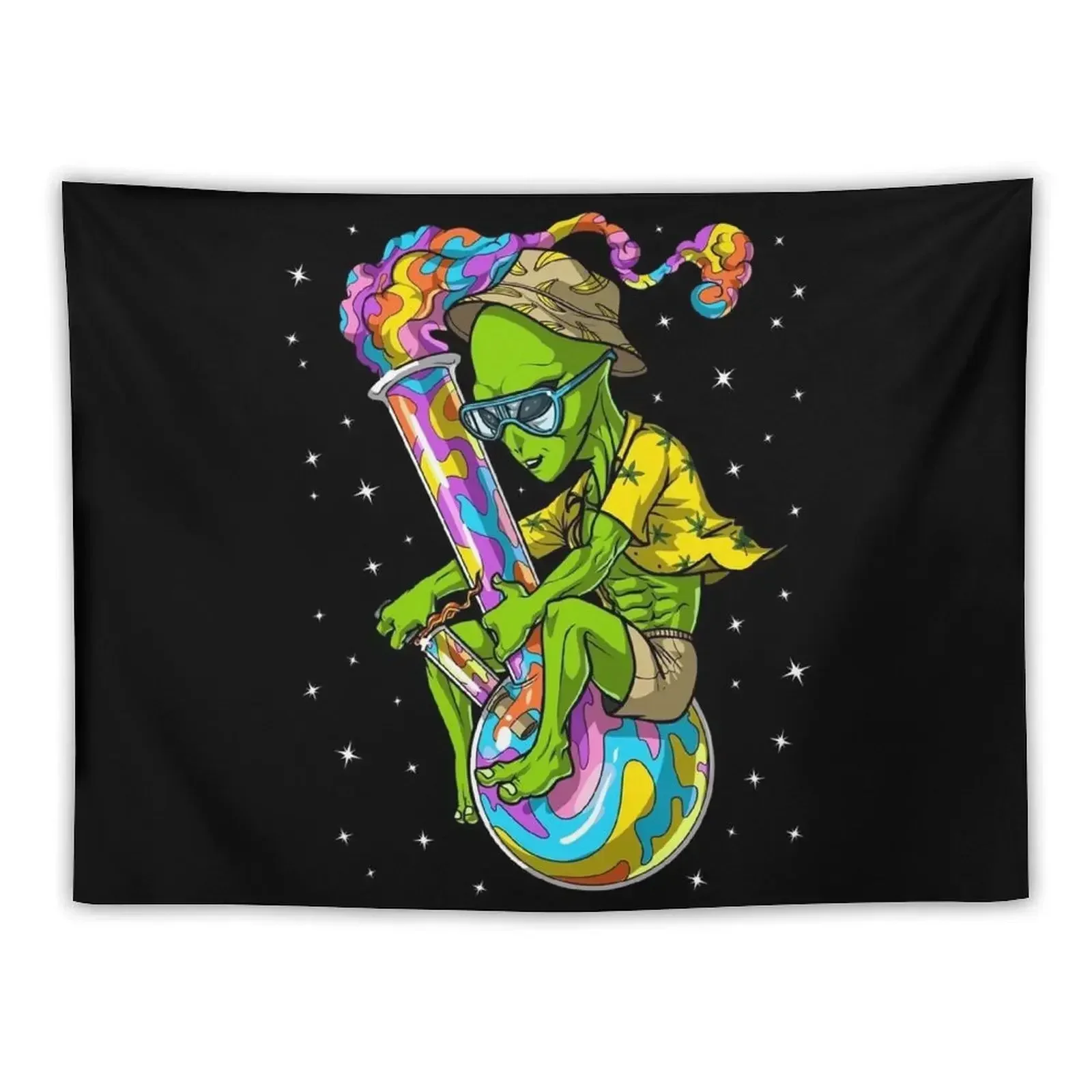 Alien Stoner Weed Bong Trip Tapestry Aesthetic Home Decor Home Decor Aesthetic Bedroom Decorations Wall Tapestries Tapestry