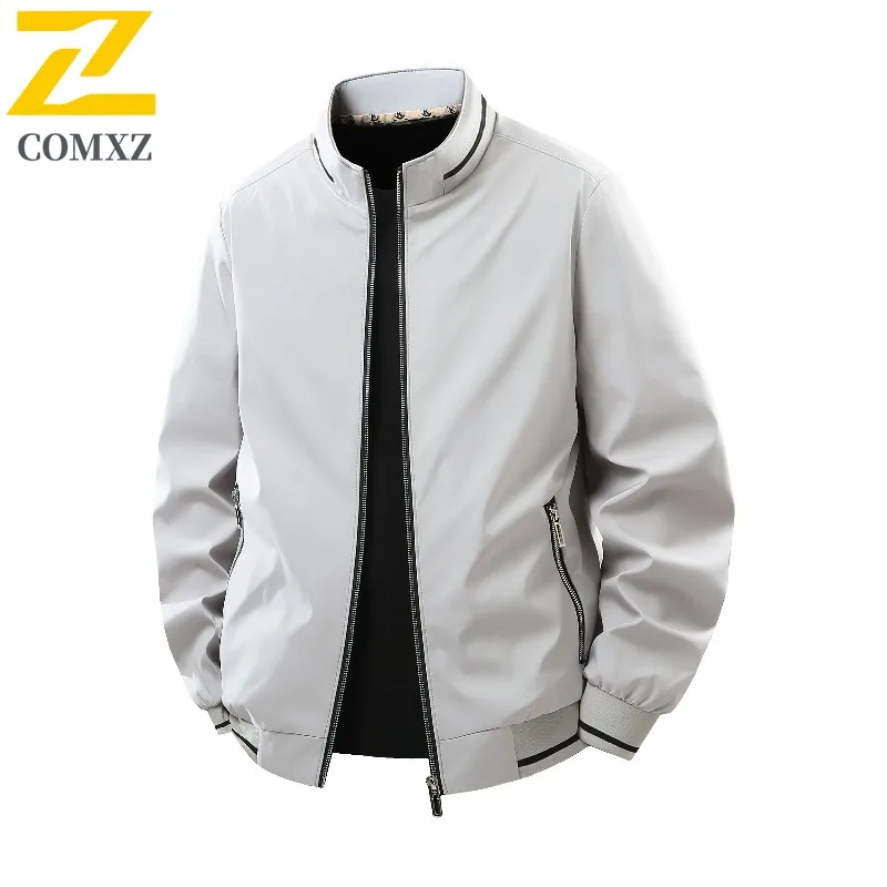 

COMXZ 2025 Men M 8XL Big Size Jacket Notch Collar Casual Loose Fit Plus Size Fashion Coat Autumn Trendy Street Style windbreaker