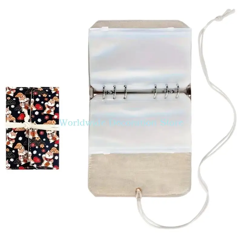 

Q39B Circular Needle Storage Bag Knitting Tool Organiser Case with Removable 6 Hole PVC Binder Pocket for Knitting Supplies